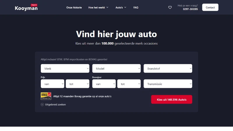 Kooyman Import website screenshot